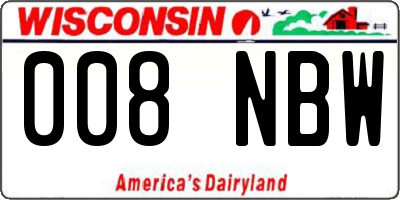 WI license plate 008NBW