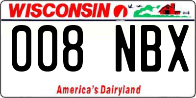 WI license plate 008NBX