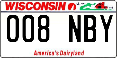 WI license plate 008NBY