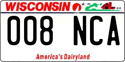 WI license plate 008NCA