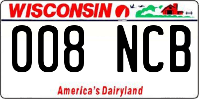 WI license plate 008NCB