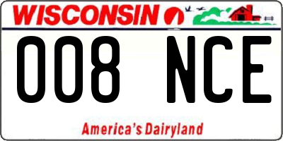 WI license plate 008NCE