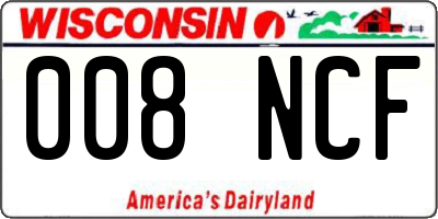 WI license plate 008NCF