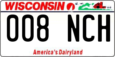 WI license plate 008NCH