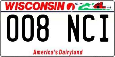 WI license plate 008NCI