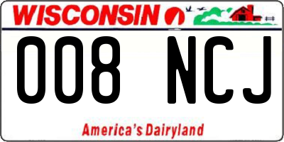 WI license plate 008NCJ