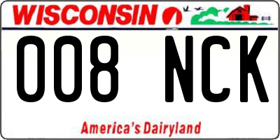 WI license plate 008NCK