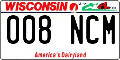 WI license plate 008NCM