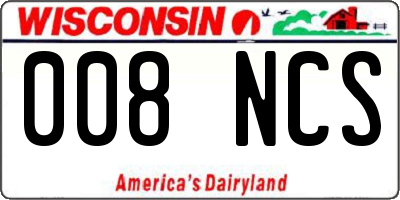 WI license plate 008NCS