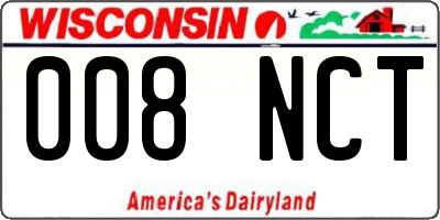 WI license plate 008NCT