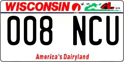 WI license plate 008NCU