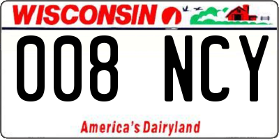 WI license plate 008NCY