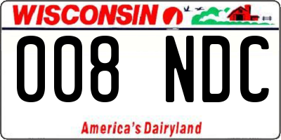 WI license plate 008NDC