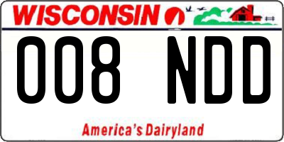 WI license plate 008NDD