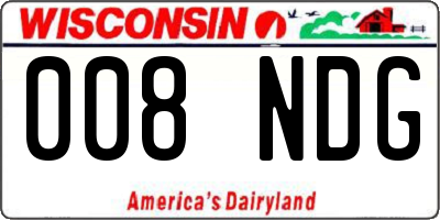 WI license plate 008NDG