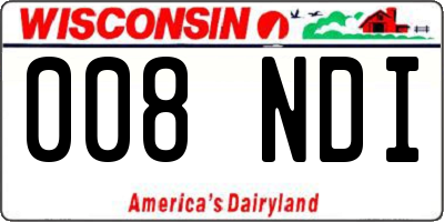 WI license plate 008NDI
