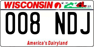 WI license plate 008NDJ
