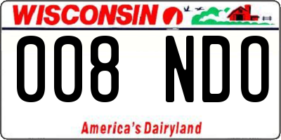 WI license plate 008NDO
