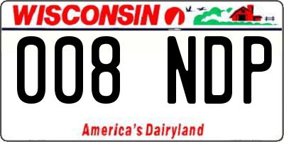WI license plate 008NDP