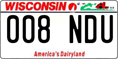 WI license plate 008NDU