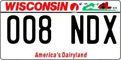 WI license plate 008NDX