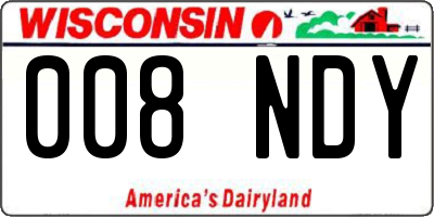 WI license plate 008NDY