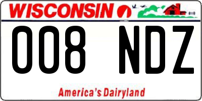 WI license plate 008NDZ