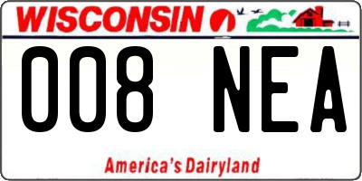 WI license plate 008NEA