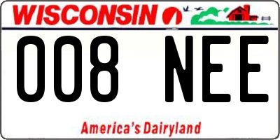 WI license plate 008NEE