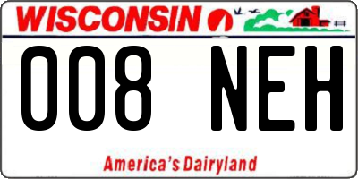 WI license plate 008NEH