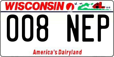 WI license plate 008NEP