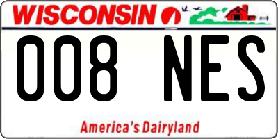 WI license plate 008NES