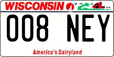 WI license plate 008NEY