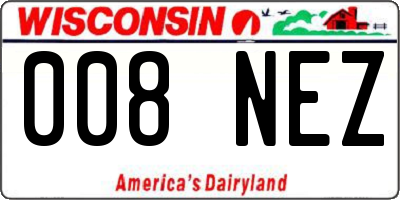 WI license plate 008NEZ