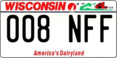 WI license plate 008NFF