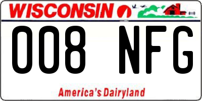 WI license plate 008NFG
