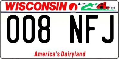 WI license plate 008NFJ