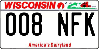 WI license plate 008NFK