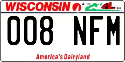 WI license plate 008NFM