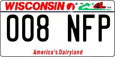 WI license plate 008NFP