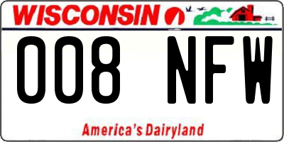 WI license plate 008NFW