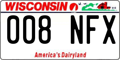WI license plate 008NFX