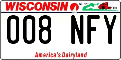 WI license plate 008NFY