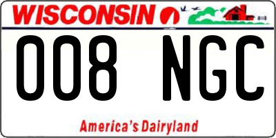 WI license plate 008NGC