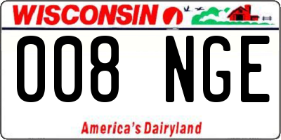 WI license plate 008NGE