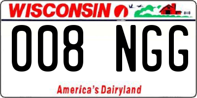 WI license plate 008NGG