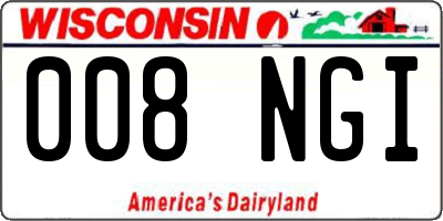 WI license plate 008NGI