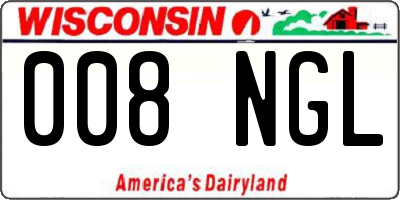 WI license plate 008NGL
