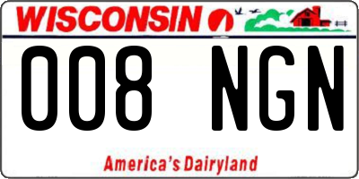 WI license plate 008NGN