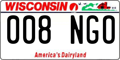 WI license plate 008NGO